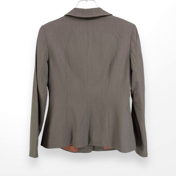 90s Tahari Vintage Taupe Brown Wool Two Piece Skirt Suit Set - Picture 4 of 14